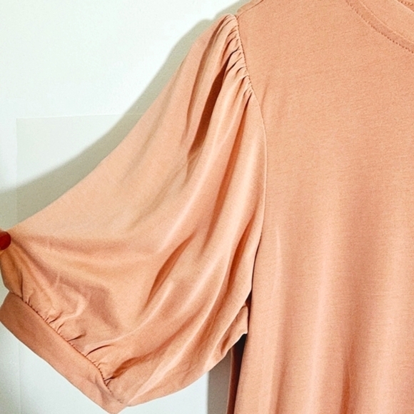 Crosby. Pink Pullover Crew Neck Puff Short Sleeves Women's T-Shirt Size M - Picture 3 of 5